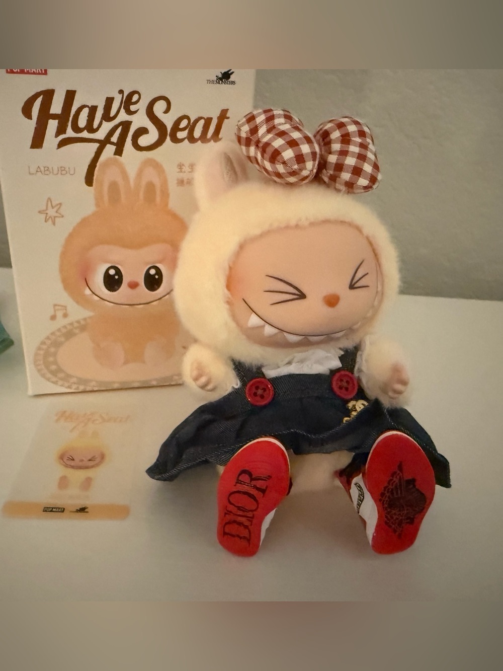 Labubu Have a Seat Pop Mart + Custom Denim Outfit - Picture 14 of 16